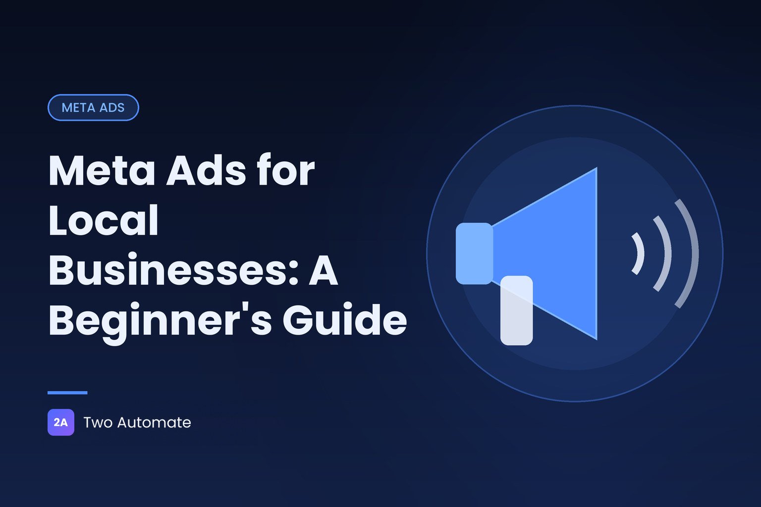 Cover graphic of a megaphone for a beginner's guide to Meta Ads for local businesses